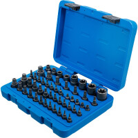 BGS 9839 Bit-Einsatz- und Steckschlüssel-Einsatz-Satz | E-Profil / T-Profil (für Torx) / T-Profil (für Torx) mit Bohrung / TP-Profil (für Torx Plus) | 52-tlg.