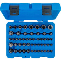 BGS 9839 Bit-Einsatz- und Steckschlüssel-Einsatz-Satz | E-Profil / T-Profil (für Torx) / T-Profil (für Torx) mit Bohrung / TP-Profil (für Torx Plus) | 52-tlg.