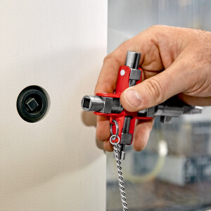 KNIPEX 00 11 06 V01 Universal-Schlüssel "Bau" der Standard Schaltschrankschlüssel 96 mm
