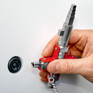 KNIPEX 00 11 06 V01 Universal-Schlüssel "Bau" der Standard Schaltschrankschlüssel 96 mm