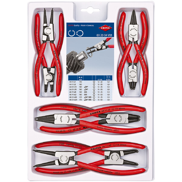 KNIPEX 00 20 04 V01 Sicherungsringzangen-Set 8-teilig