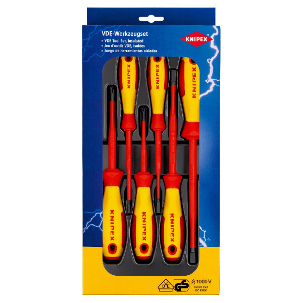 KNIPEX 00 20 12 V02 VDE Schraubendreher-Paket Schlitz / Phillips® 6-teilig