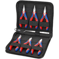 KNIPEX 00 20 16 Elektronikzangen-Set mit Werkzeugen für Arbeiten an elektronischen Bauteilen 7-teilig 215 mm