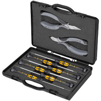 KNIPEX 00 20 18 ESD Elektronikzangen-Set mit Werkzeugen für Arbeiten an elektronischen Bauteilen 5-teilig 200 mm