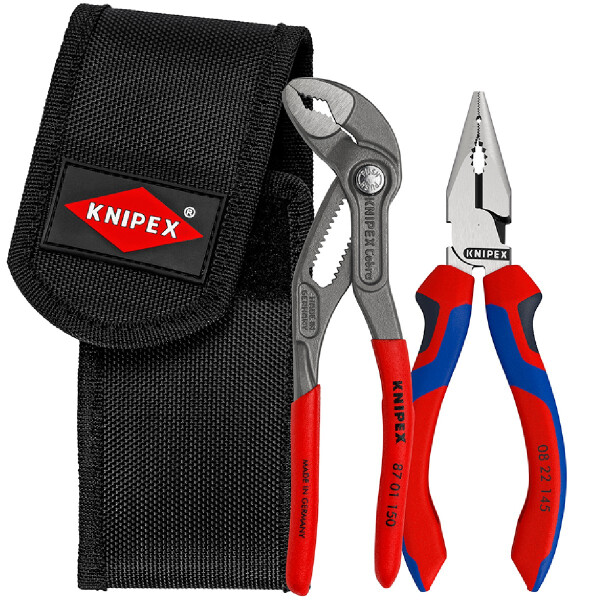 KNIPEX 00 20 72 V06 Mini-Zangenset in Werkzeuggürteltasche 1 x 08 22 145, 1 x 87 01 150 160 mm
