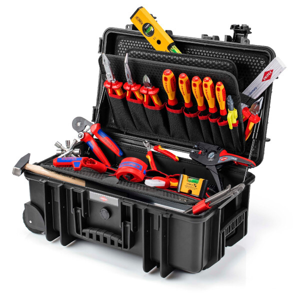 KNIPEX 00 21 33 E Werkzeugkoffer "Robust26 Move" Elektro 22-teilig 550 mm