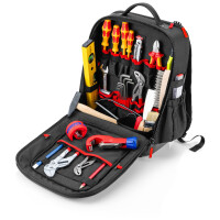 KNIPEX 00 21 51 HK S Modular X15 Sanitär-Starter Kompakter Werkzeugrucksack 24-teilig 485 mm