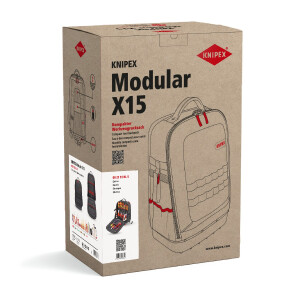 KNIPEX 00 21 51 HL S Modular X15 Elektro-Starter Kompakter Werkzeugrucksack 27-teilig 485 mm