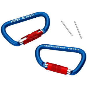 KNIPEX 00 50 03 T BK Materialkarabiner 2 Stück 82 mm
