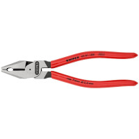KNIPEX 02 01 180 Kraft-Kombizange mit Kunststoff überzogen schwarz atramentiert 180 mm
