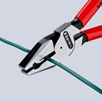 KNIPEX 02 01 200 SB Kraft-Kombizange mit Kunststoff überzogen schwarz atramentiert 200 mm