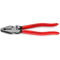 KNIPEX 02 01 225 SB Kraft-Kombizange mit Kunststoff überzogen schwarz atramentiert 225 mm