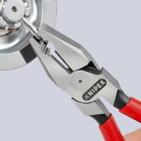 KNIPEX 02 01 225 SB Kraft-Kombizange mit Kunststoff überzogen schwarz atramentiert 225 mm