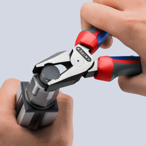 KNIPEX 02 02 180 Kraft-Kombizange mit Comfort-Griffen schwarz atramentiert 180 mm