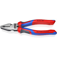 KNIPEX 02 02 180 Kraft-Kombizange mit Comfort-Griffen schwarz atramentiert 180 mm