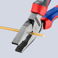 KNIPEX 02 02 200 Kraft-Kombizange mit Comfort-Griffen schwarz atramentiert 200 mm