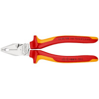 KNIPEX 02 06 180 SB Kraft-Kombizange isoliert mit Mehrkomponenten-Hüllen, VDE-geprüft verchromt 180 mm