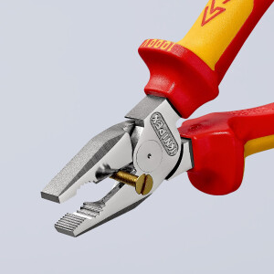 KNIPEX 02 06 180 Kraft-Kombizange isoliert mit Mehrkomponenten-Hüllen, VDE-geprüft verchromt 180 mm