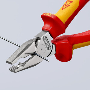 KNIPEX 02 06 180 Kraft-Kombizange isoliert mit Mehrkomponenten-Hüllen, VDE-geprüft verchromt 180 mm