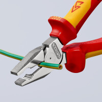 KNIPEX 02 06 180 Kraft-Kombizange isoliert mit Mehrkomponenten-Hüllen, VDE-geprüft verchromt 180 mm