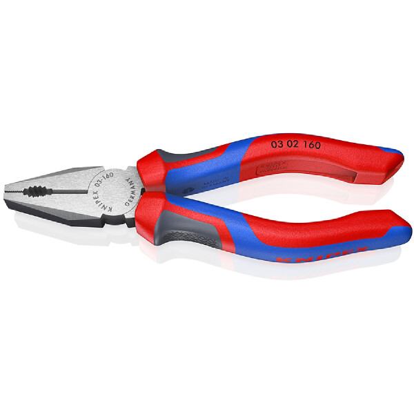 KNIPEX 03 02 160 SB Kombizange mit Comfort-Griffen schwarz atramentiert 160 mm