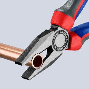 KNIPEX 03 02 200 SB Kombizange mit Comfort-Griffen schwarz atramentiert 200 mm