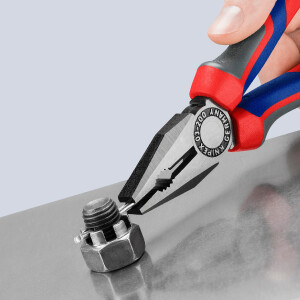 KNIPEX 03 02 200 SB Kombizange mit Comfort-Griffen schwarz atramentiert 200 mm