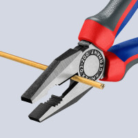 KNIPEX 03 02 200 SB Kombizange mit Comfort-Griffen schwarz atramentiert 200 mm