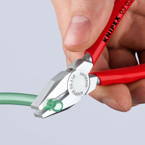 KNIPEX 03 03 110 Mini-Kombizange mit Kunststoff überzogen verchromt 110 mm
