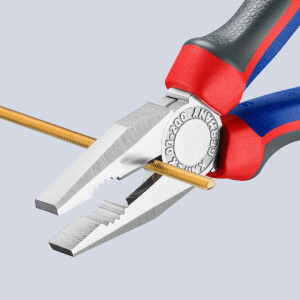KNIPEX 03 05 200 SB Kombizange mit Comfort-Griffen verchromt 200 mm