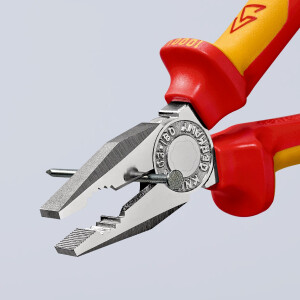 KNIPEX 03 06 160 Kombizange isoliert mit Mehrkomponenten-Hüllen, VDE-geprüft verchromt 160 mm
