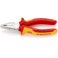 KNIPEX 03 06 160 Kombizange isoliert mit Mehrkomponenten-Hüllen, VDE-geprüft verchromt 160 mm