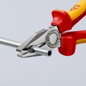 KNIPEX 03 06 180 SB Kombizange isoliert mit Mehrkomponenten-Hüllen, VDE-geprüft verchromt 180 mm
