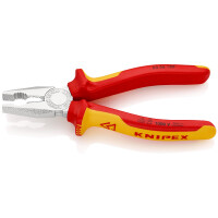 KNIPEX 03 06 180 SB Kombizange isoliert mit Mehrkomponenten-Hüllen, VDE-geprüft verchromt 180 mm