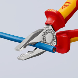 KNIPEX 03 06 180 Kombizange isoliert mit Mehrkomponenten-Hüllen, VDE-geprüft verchromt 180 mm