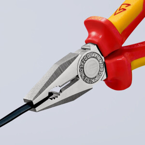 KNIPEX 03 06 200 SB Kombizange isoliert mit Mehrkomponenten-Hüllen, VDE-geprüft verchromt 200 mm