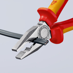 KNIPEX 03 06 200 SB Kombizange isoliert mit Mehrkomponenten-Hüllen, VDE-geprüft verchromt 200 mm