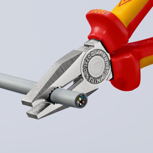 KNIPEX 03 06 200 SB Kombizange isoliert mit Mehrkomponenten-Hüllen, VDE-geprüft verchromt 200 mm