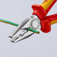 KNIPEX 03 06 200 SB Kombizange isoliert mit Mehrkomponenten-Hüllen, VDE-geprüft verchromt 200 mm