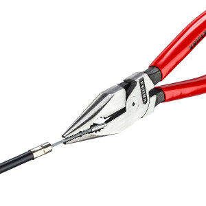 KNIPEX 08 21 185 Spitz-Kombizange mit Kunststoff überzogen schwarz atramentiert 185 mm
