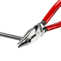KNIPEX 08 21 185 Spitz-Kombizange mit Kunststoff überzogen schwarz atramentiert 185 mm