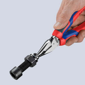 KNIPEX 08 22 185 Spitz-Kombizange mit Comfort-Griffen schwarz atramentiert 185 mm