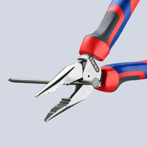 KNIPEX 08 22 185 Spitz-Kombizange mit Comfort-Griffen schwarz atramentiert 185 mm