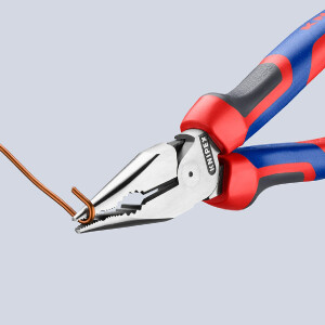 KNIPEX 08 22 185 Spitz-Kombizange mit Comfort-Griffen schwarz atramentiert 185 mm