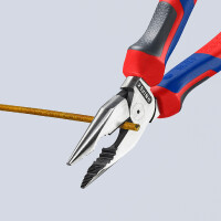 KNIPEX 08 22 185 Spitz-Kombizange mit Comfort-Griffen schwarz atramentiert 185 mm