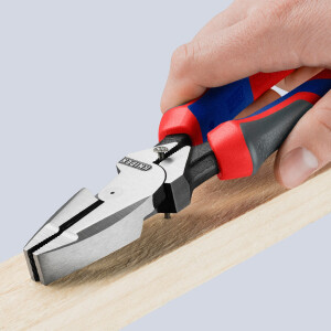 KNIPEX 09 02 240 SB Kraft-Kombizange "Linemans Pliers" amerikanisches Modell mit Comfort-Griffen schwarz atramentiert 240 mm