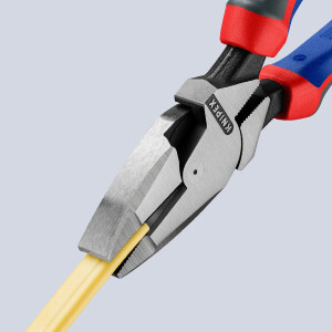 KNIPEX 09 02 240 SB Kraft-Kombizange "Linemans Pliers" amerikanisches Modell mit Comfort-Griffen schwarz atramentiert 240 mm