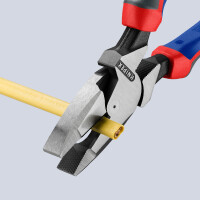 KNIPEX 09 02 240 SB Kraft-Kombizange "Linemans Pliers" amerikanisches Modell mit Comfort-Griffen schwarz atramentiert 240 mm