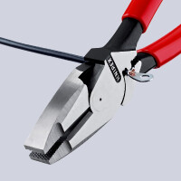 KNIPEX 09 11 240 SB Kraft-Kombizange "Linemans Pliers" amerikanisches Modell mit rutschhemmendem Kunststoff überzogen schwarz atramentiert 240 mm