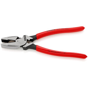 KNIPEX 09 11 240 Kraft-Kombizange "Linemans Pliers" amerikanisches Modell mit rutschhemmendem Kunststoff überzogen schwarz atramentiert 240 mm
